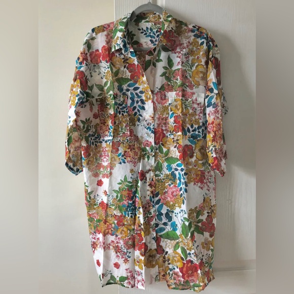 Johnny Was floral shirt dress 30% silk new without tag and label Size S - Picture 5 of 7